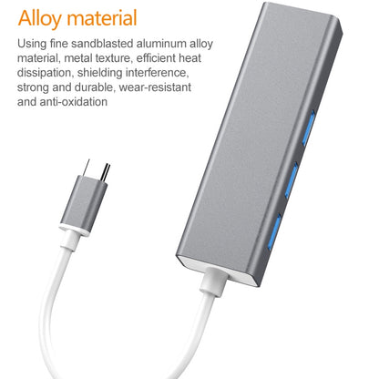 USB-C / Type-C to Fast Ethernet RJ45 & 3 x USB 3.0 Adapter Converter HUB(Grey) by buy2fix