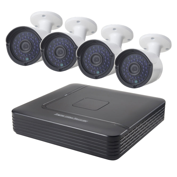 A4B2 4Ch Bullet IP Camera NVR Kit, Support Night Vision / Motion Detection, IR Distance: 20m - Video Recorder Kit by buy2fix | Online Shopping UK | buy2fix