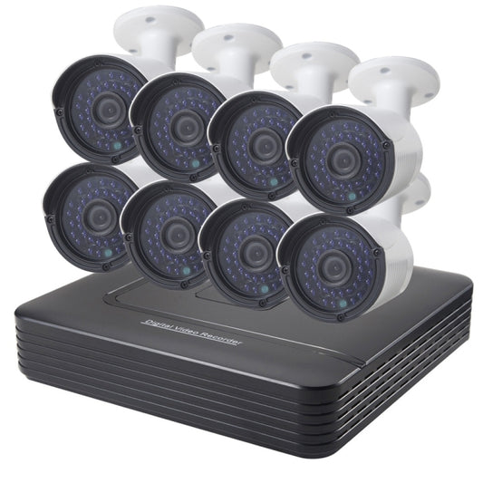 A8B2 8Ch Bullet IP Camera NVR Kit, Support Night Vision / Motion Detection, IR Distance: 20m - Video Recorder Kit by buy2fix | Online Shopping UK | buy2fix