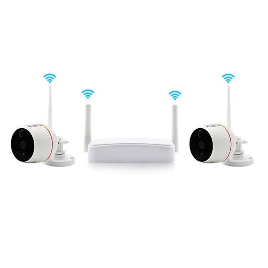 Indoor 4CH HD 1080P Security Wireless IP IR Camera Wifi Kit, Support Night Vision / PIR Detection / Two-Way Audio & Micro SD Card (128GB Max, IR Distance: 9m(White) - Bullet Camera by buy2fix | Online Shopping UK | buy2fix