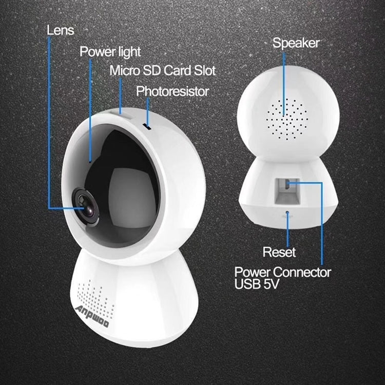 Anpwoo AP005 2.0MP 1080P 1/2.7 inch CMOS HD WiFi IP Camera, Support Motion Detection / Night Vision(White) - Wireless Camera by Anpwoo | Online Shopping UK | buy2fix