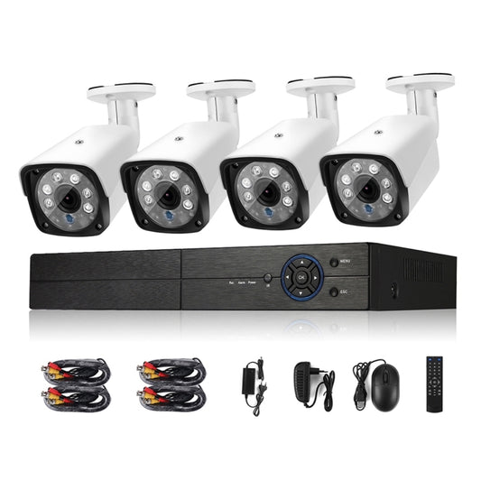 A4B3Kit 2MP 4CH 1080P CCTV Security Camera System AHD DVR Surveillance Kit, Support Night Vision / Motion Detection(White) - Video Recorder Kit by buy2fix | Online Shopping UK | buy2fix