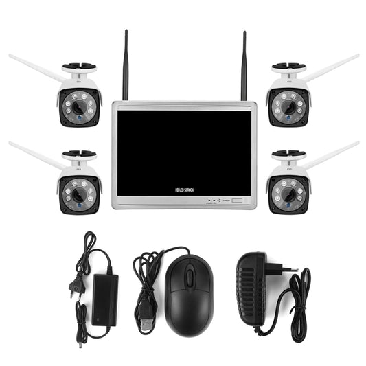 N4B3H2-P12/Kit 1080P Wireless Network Video Recorder Surveillance System Display:12.5 inch(White) - Video Recorder Kit by buy2fix | Online Shopping UK | buy2fix