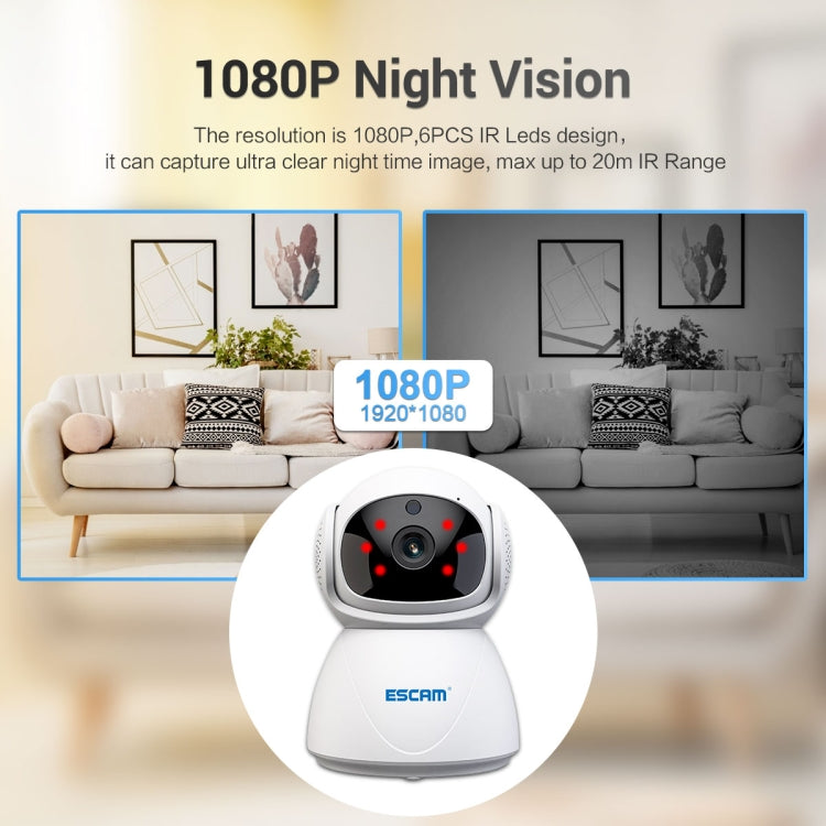 ESCAM PT201 HD 1080P Dual-band WiFi IP Camera, Support Night Vision / Motion Detection / Auto Tracking / TF Card / Two-way Audio, EU Plug - Wireless Camera by ESCAM | Online Shopping UK | buy2fix