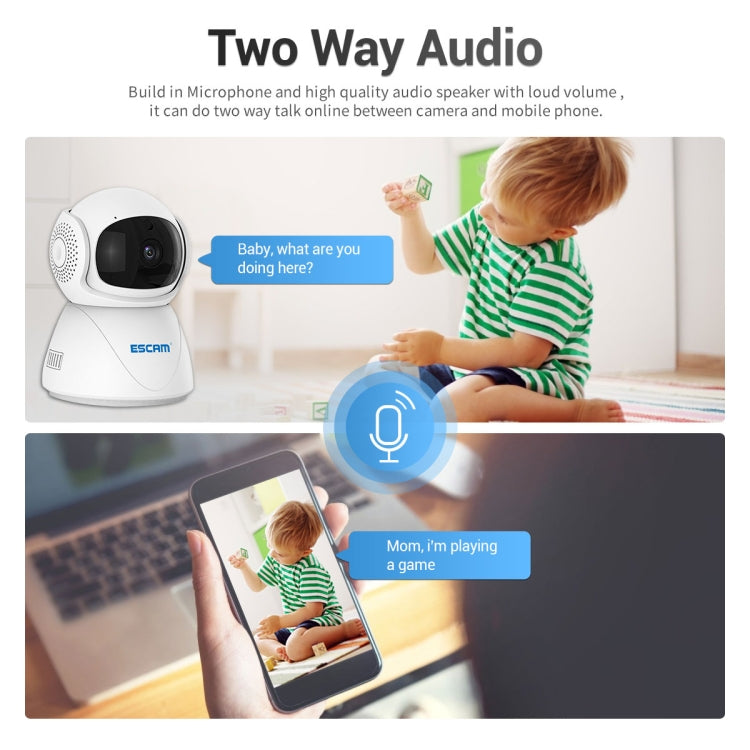 ESCAM PT201 HD 1080P Dual-band WiFi IP Camera, Support Night Vision / Motion Detection / Auto Tracking / TF Card / Two-way Audio, EU Plug - Wireless Camera by ESCAM | Online Shopping UK | buy2fix