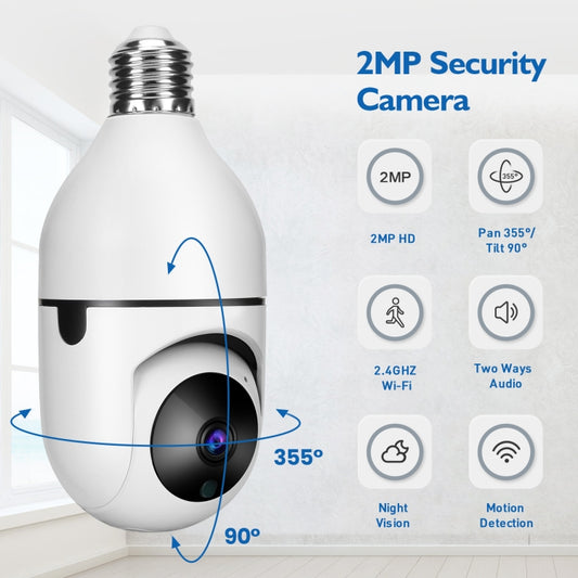 DP17 2.0 Million Pixels Dual Light Source Smart Dual-band WiFi 1080P HD Outdoor Network Light Bulb Camera, Support Infrared Night Vision & Two-way Audio & Motion Detection & TF Card - Light Bulb Camera by buy2fix | Online Shopping UK | buy2fix