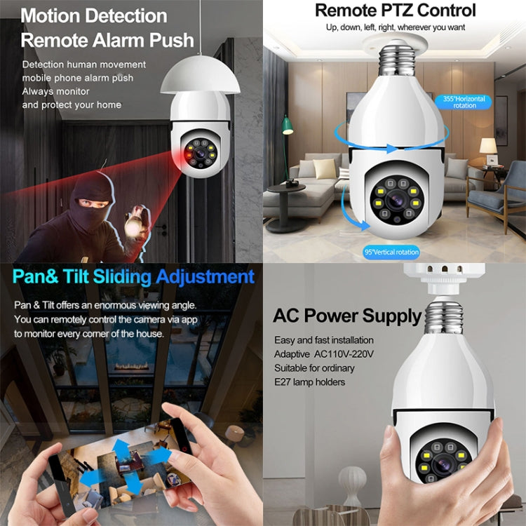 GA-C11 1080P 2MP 2.4G Single Frequency Two-way Voice Intercom Bulb Camera (White) - Light Bulb Camera by buy2fix | Online Shopping UK | buy2fix
