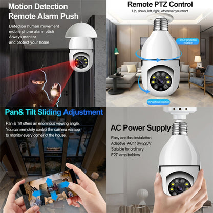 GA-C11 1080P 2MP 2.4G Single Frequency Two-way Voice Intercom Bulb Camera (White) - Light Bulb Camera by buy2fix | Online Shopping UK | buy2fix