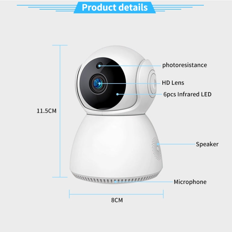 YT24 V380 1.0MP Pan-tilt IP Camera WiFi Smart Security Camera, Support TF Card / Two-way Audio / Motion Detection / Night Vision(US Plug) - Wireless Camera by buy2fix | Online Shopping UK | buy2fix