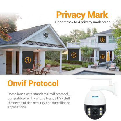 ESCAM Q5068 H.265 5MP Pan / Tilt / 4X Zoom WiFi Waterproof IP Camera, Support ONVIF Two Way Talk & Night Vision, AU Plug - Waterproof Camera by ESCAM | Online Shopping UK | buy2fix