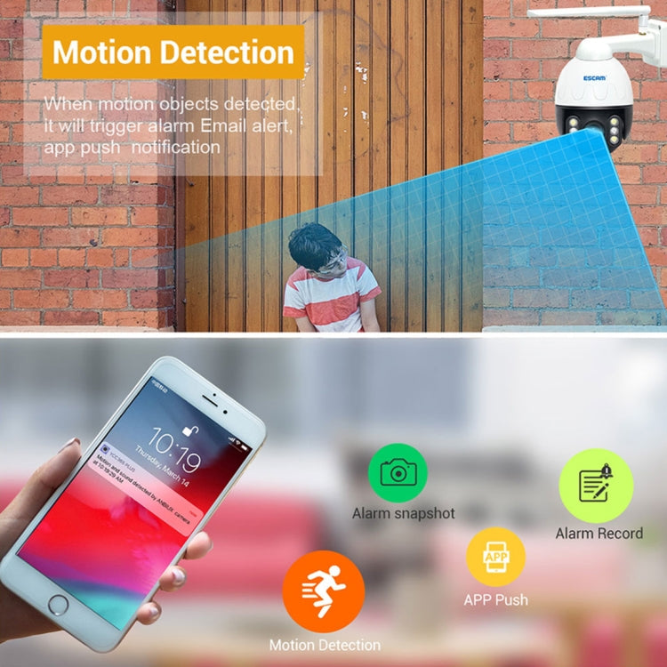 ESCAM Q5068 H.265 5MP Pan / Tilt / 4X Zoom WiFi Waterproof IP Camera, Support ONVIF Two Way Talk & Night Vision, AU Plug - Waterproof Camera by ESCAM | Online Shopping UK | buy2fix