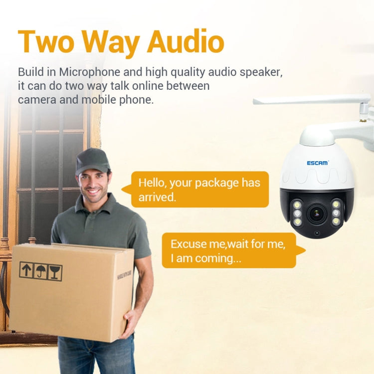ESCAM Q5068 H.265 5MP Pan / Tilt / 4X Zoom WiFi Waterproof IP Camera, Support ONVIF Two Way Talk & Night Vision, AU Plug - Waterproof Camera by ESCAM | Online Shopping UK | buy2fix