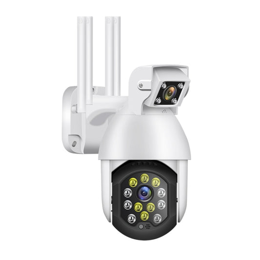 QX41 1080P 2.0MP Dual Lens IP66 Waterproof Panoramic PTZ WIFI Camera, Support Day and Night Full Color & Two-way Voice Intercom & Smart Alarm & Video Playback & 128GB TF Card, EU Plug - Wireless Camera by buy2fix | Online Shopping UK | buy2fix