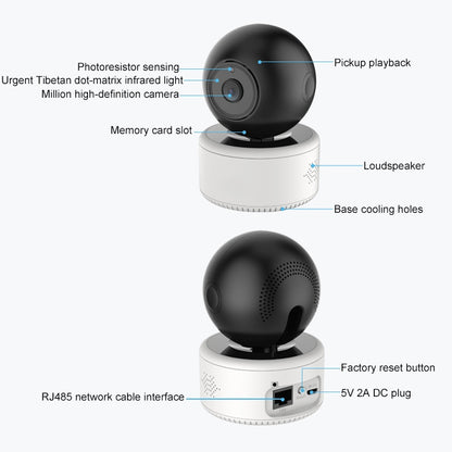 YT46 HD Wireless Indoor Network Shaking Head Camera, Support Motion Detection & Infrared Night Vision & Micro SD Card, US Plug - Wireless Camera by buy2fix | Online Shopping UK | buy2fix