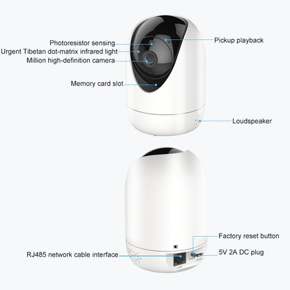 YT47 HD Wireless Indoor Network Shaking Head Camera, Support Motion Detection & Infrared Night Vision & Micro SD Card, EU Plug - Wireless Camera by buy2fix | Online Shopping UK | buy2fix
