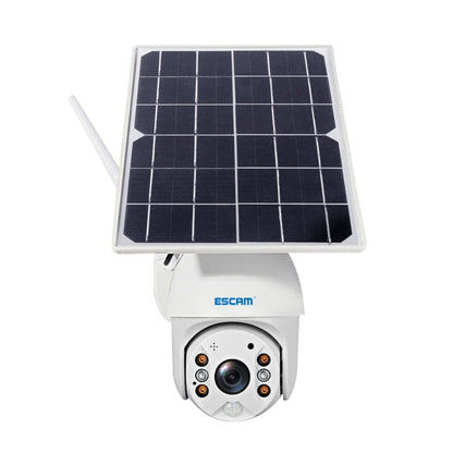 ESCAM QF480 EU Version HD 1080P IP66 Waterproof 4G Solar Panel PT IP Camera with Battery, Support Night Vision / Motion Detection / TF Card / Two Way Audio (White) by ESCAM