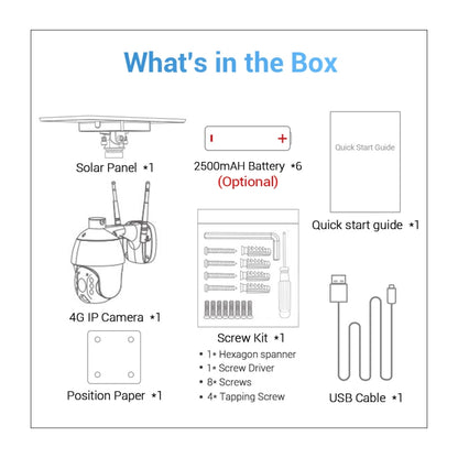 ESCAM QF480 EU Version HD 1080P IP66 Waterproof 4G Solar Panel PT IP Camera with Battery, Support Night Vision / Motion Detection / TF Card / Two Way Audio (White) by ESCAM