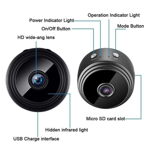 A9+ 1080P WiFi Remote Wireless Camera, Support Night Vision & Motion Detection & TF Card, Broadcom Bluetooth Solution(Black) - Mini Camera by buy2fix | Online Shopping UK | buy2fix