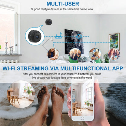 A9+ 1080P WiFi Remote Wireless Camera, Support Night Vision & Motion Detection & TF Card, Broadcom Bluetooth Solution(White) - Mini Camera by buy2fix | Online Shopping UK | buy2fix
