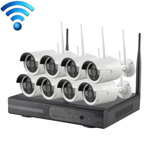 K9608W-PE2013W 8CH HD 960P 1.3 Mega Pixel 2.4GHz WiFi IP Bullet Camera + NVR Kit - Video Recorder Kit by buy2fix | Online Shopping UK | buy2fix