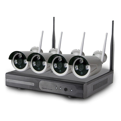4CH HD 720P 1.0 Mega Pixel 2.4GHz WiFi IP Bullet Camera + NVR Kit - Video Recorder Kit by buy2fix | Online Shopping UK | buy2fix