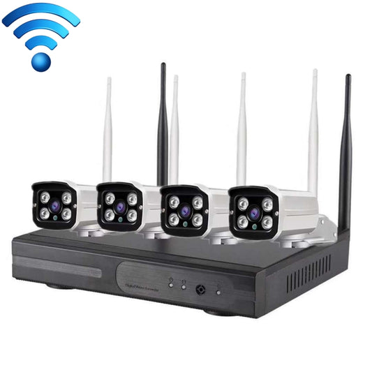 4CH HD 720P 1.0 Mega Pixel 2.4GHz WiFi IP Bullet Camera + NVR Kit - Video Recorder Kit by buy2fix | Online Shopping UK | buy2fix