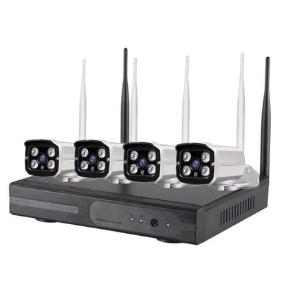4CH HD 720P 1.0 Mega Pixel 2.4GHz WiFi IP Bullet Camera + NVR Kit - Video Recorder Kit by buy2fix | Online Shopping UK | buy2fix