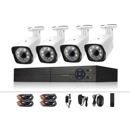 A4B3 / Kit 4CH 1080N Surveillance DVR System and 720P 1.0MP HD Weatherproof CCTV Bullet Camera, Support Infrared Night Vision & P2P & QR Code Scan Remote Access(White) - Bullet Camera by buy2fix | Online Shopping UK | buy2fix