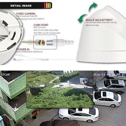 533W / A 3.6mm Lens Wide Angle HD Color 1500 TVL Cmos Sensor CCTV Home Surveillance Dome Camera, Support Day Night Vision(White) - Wireless Camera by buy2fix | Online Shopping UK | buy2fix