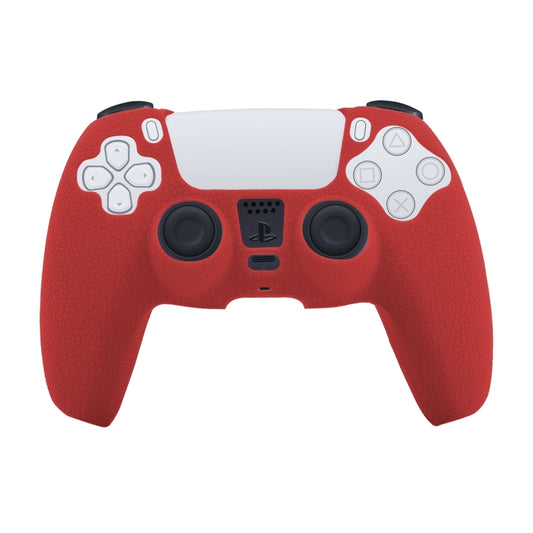 Leather Texture Silicone Protective Case For PS5(Red) - Cases by buy2fix | Online Shopping UK | buy2fix