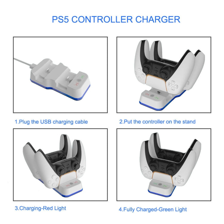 JYS P5116 Wireless Handle Dual Charging Station with Indicator Light For PS5 - Charger & Power by buy2fix | Online Shopping UK | buy2fix