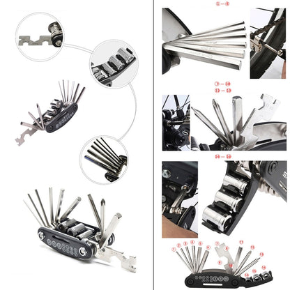 16 in 1 Multifunction Folding Bicycle Repair Combination Tools - Maintenance tools by buy2fix | Online Shopping UK | buy2fix