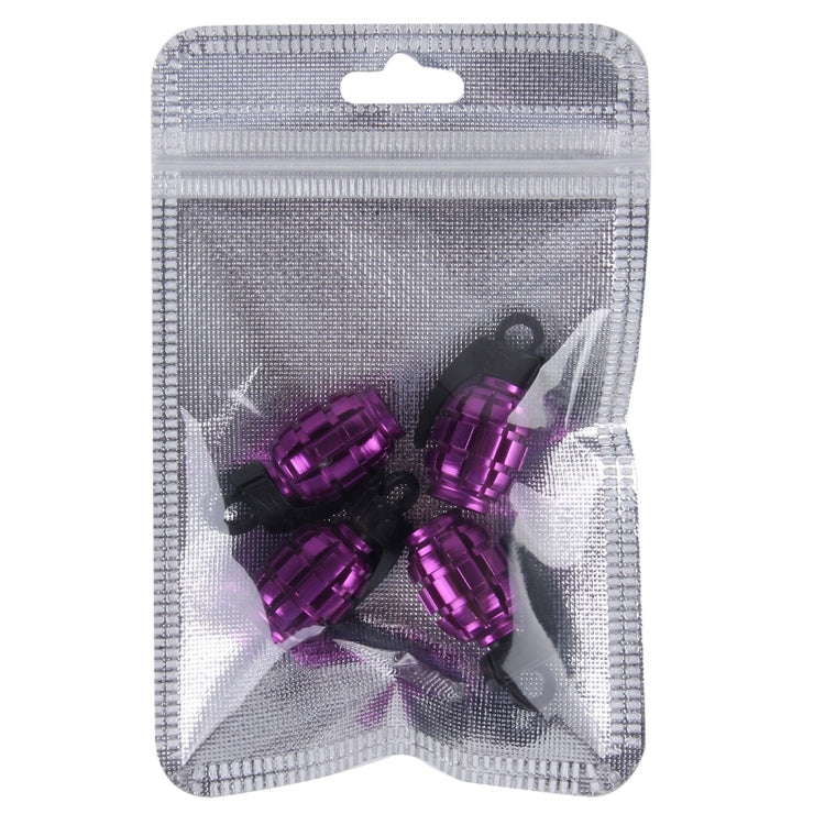 4 PCS Universal Car Tire Valve Caps(Purple) - Tire Valve Caps by buy2fix | Online Shopping UK | buy2fix