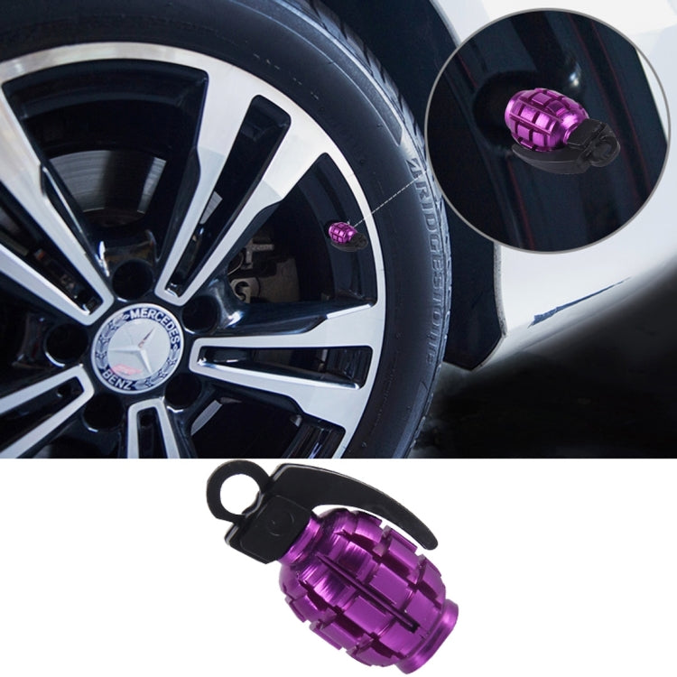 4 PCS Universal Car Tire Valve Caps(Purple) - Tire Valve Caps by buy2fix | Online Shopping UK | buy2fix