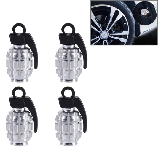 4 PCS Universal Car Tire Valve Caps(Silver) - Tire Valve Caps by buy2fix | Online Shopping UK | buy2fix