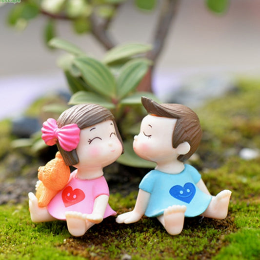 Lovers Bow Garden Dollhouse Decoration Moss Micro Landscape PVC Ornaments - Yard & Garden Decor by buy2fix | Online Shopping UK | buy2fix