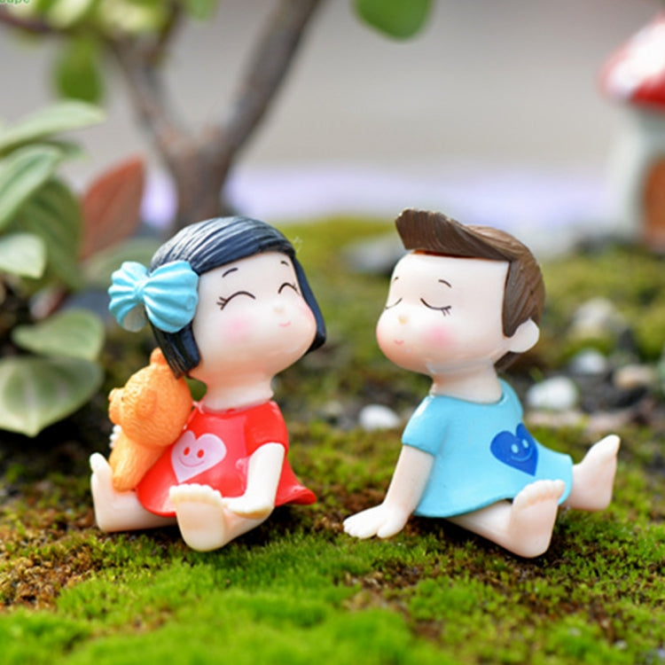 Lovers Bow Garden Dollhouse Decoration Moss Micro Landscape PVC Ornaments - Yard & Garden Decor by buy2fix | Online Shopping UK | buy2fix