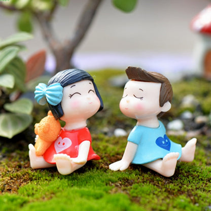 Lovers Bow Garden Dollhouse Decoration Moss Micro Landscape PVC Ornaments - Yard & Garden Decor by buy2fix | Online Shopping UK | buy2fix