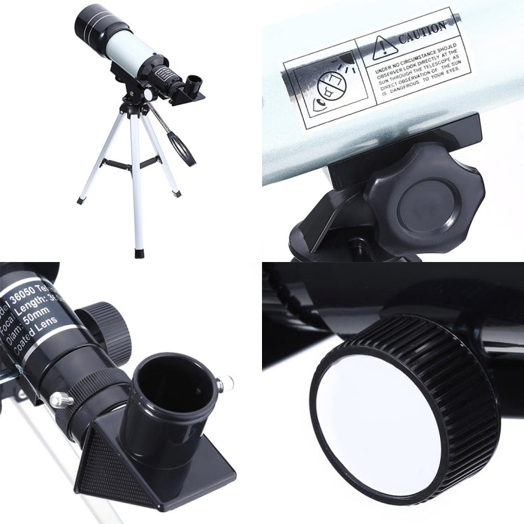 F36050 Portable Professional High Definition High Times Espace Astronomical Telescope Spotting Scope with Aluminum Alloy Tripod(Silver) by buy2fix