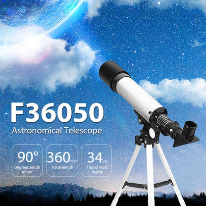 F36050 Portable Professional High Definition High Times Espace Astronomical Telescope Spotting Scope with Aluminum Alloy Tripod(Silver) by buy2fix