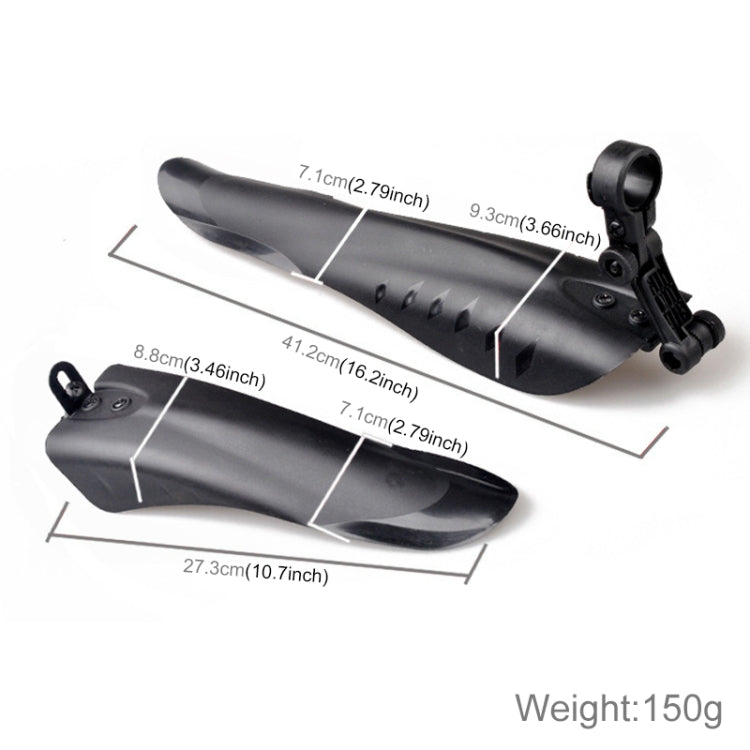 Mountain Road Fits Cycling Creative Mud Guard Dovetail Style Fenders Set for Bike Front And Rear(Black) by buy2fix