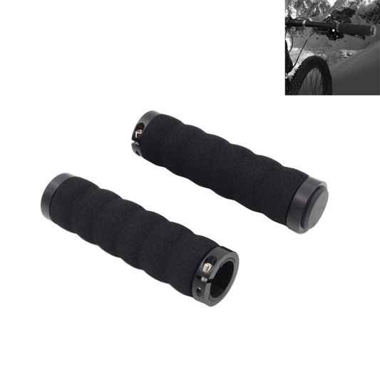 2 PCS AG30 Bicycle MTB Bike Lock-on Comfort Sponge Handlebar Hand-Stitched Grips(Black) - Bicycle Grips by buy2fix | Online Shopping UK | buy2fix