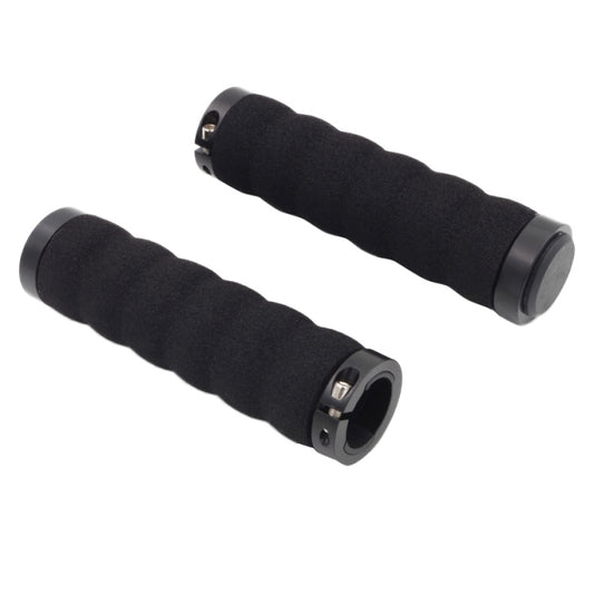 2 PCS AG30 Bicycle MTB Bike Lock-on Comfort Sponge Handlebar Hand-Stitched Grips(Black) - Bicycle Grips by buy2fix | Online Shopping UK | buy2fix