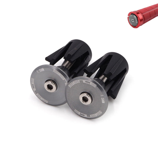 2 PCS Bicycle Bike Aluminum Handlebar End Plugs(Grey) - Bicycle Grips by buy2fix | Online Shopping UK | buy2fix