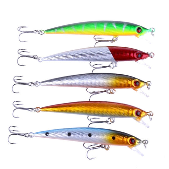 HENGJIA 5 PCS 8.5cm Minnow Plastic Hard Baits Fishing Lures Set Fishing Tackle Baits