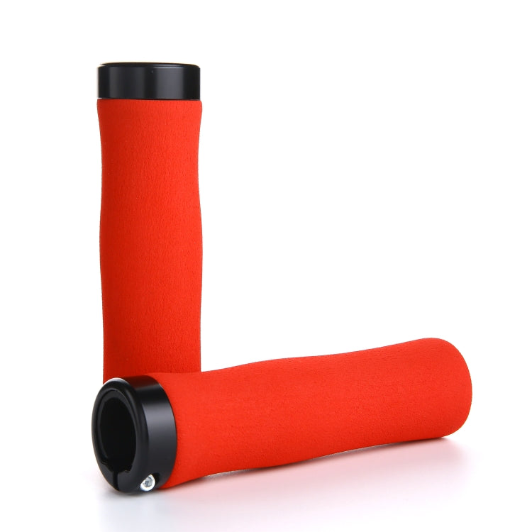 1 Pair AG28 Alloy Lock-Rings + Sponge Bicycle Handlebar Grip (Red) - Bicycle Grips by buy2fix | Online Shopping UK | buy2fix