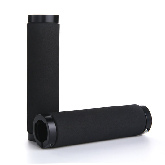 1 Pair AG36 Alloy Lock-Rings + Sponge Bicycle Handlebar Grip (Black) - Bicycle Grips by buy2fix | Online Shopping UK | buy2fix