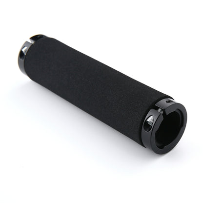 1 Pair AG36 Alloy Lock-Rings + Sponge Bicycle Handlebar Grip (Black) - Bicycle Grips by buy2fix | Online Shopping UK | buy2fix