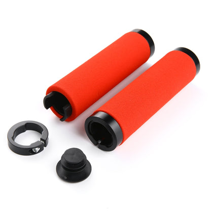 1 Pair AG36 Alloy Lock-Rings + Sponge Bicycle Handlebar Grip (Black) - Bicycle Grips by buy2fix | Online Shopping UK | buy2fix