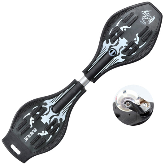 Fashion Vulcan Pattern Two-wheeled Skateboard Luminous Flash Wheel Vitality Board(Black) - Electric Scooters by buy2fix | Online Shopping UK | buy2fix